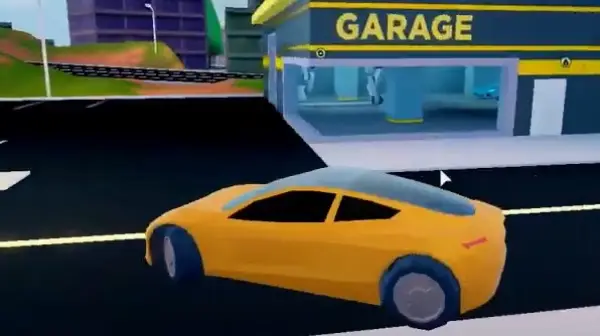 Coche Roadster de Jailbreak de color amarillo en la calle.