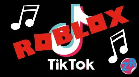 Texto de música de Roblox TikTok sobre fondo negro.