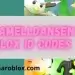 Caramelldansen roblox Id Codes sobre fondo verde