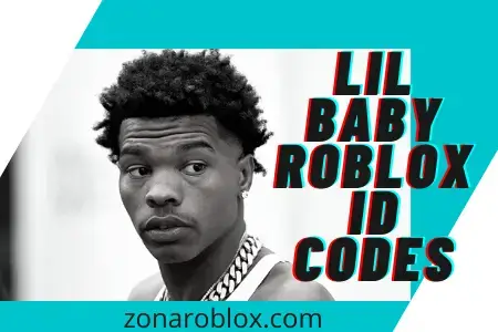 Texto: Lil Baby Roblox Ic Codes, sobre imagen del artista.