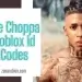 Texto: Nle Choppa Roblox Id Codes sobre foto del artista.